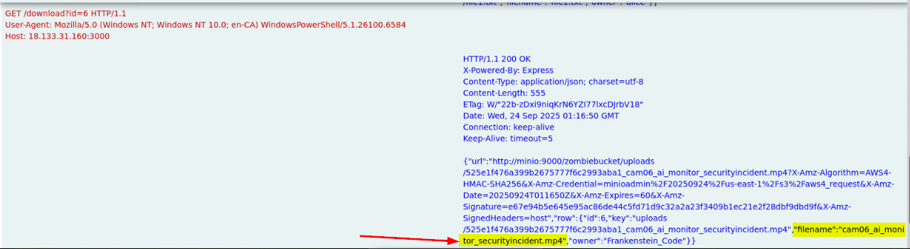 Storage object download evidence