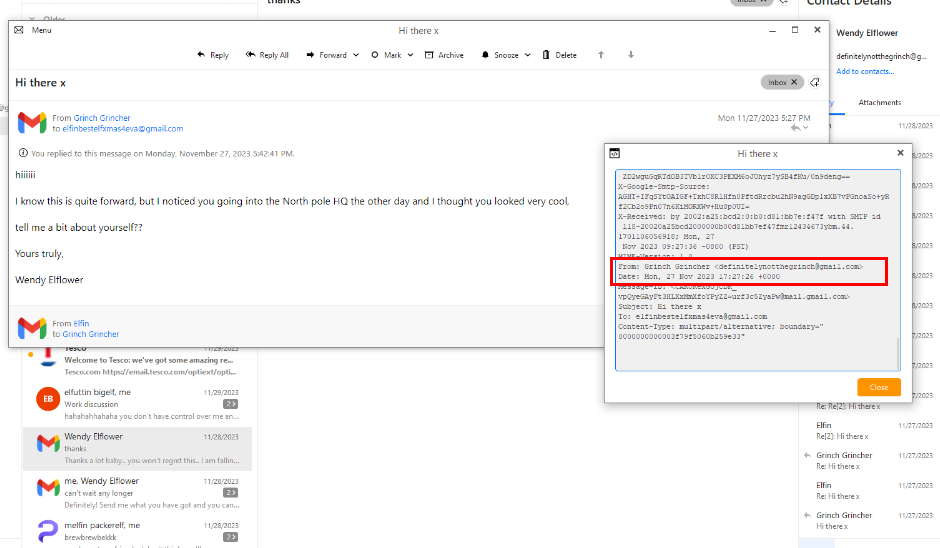 Email thread recovered from DESKTOP-D32FKTI em client