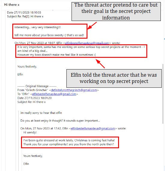 First email from threat actor to Elfin