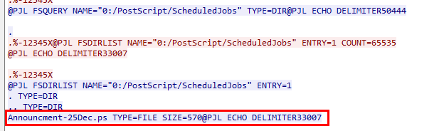 Announcment-25Dec.ps identified in printer filesystem