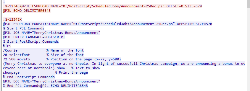 Christmas announcement content retrieved