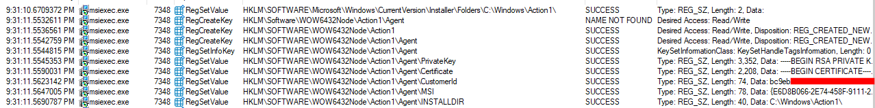 Action1 registry key contents 1