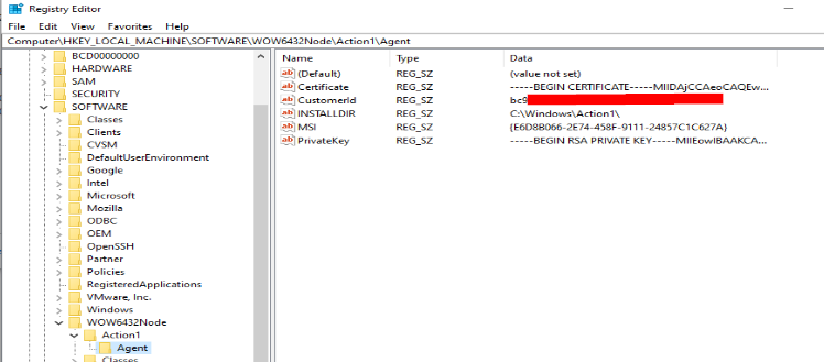 Action1 registry key contents 3