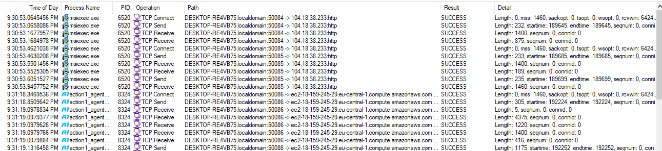 Install-time connection to Cloudflare