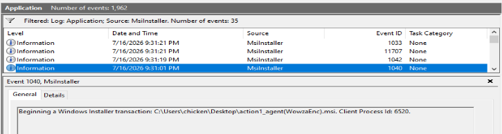 MsiInstaller Event ID 1040