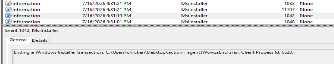 MsiInstaller Event ID 1042