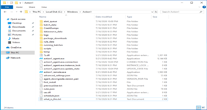 Contents of C:\Windows\Action1