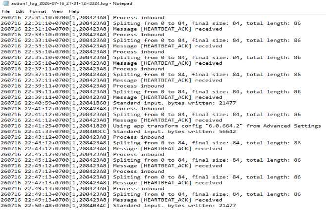 Verbose Action1 log output 2