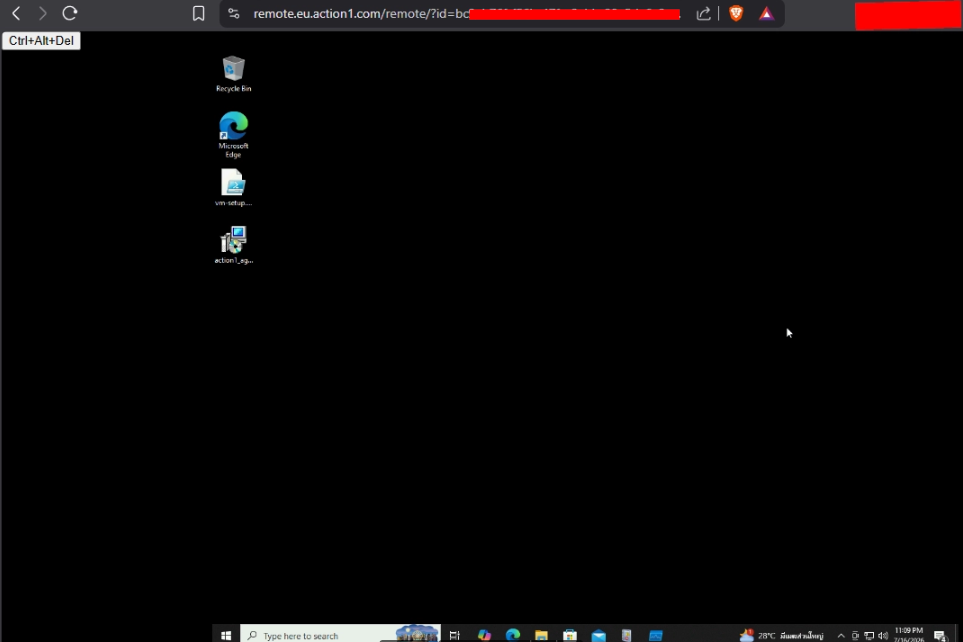 Browser-based remote session with wallpaper swapped