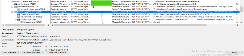 action1_agent.exe schedule and runaction arguments