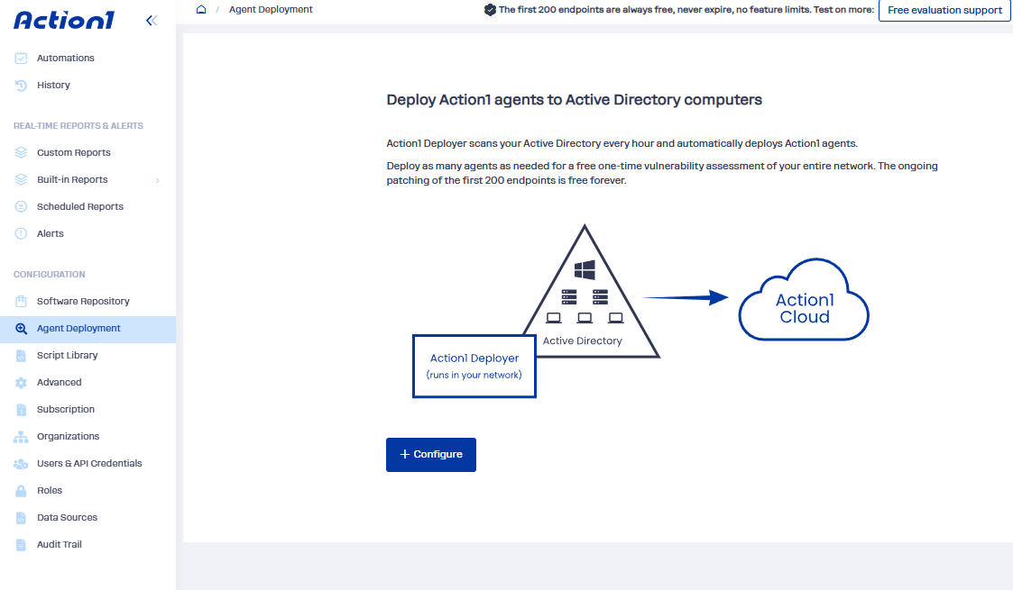 Action1 AD deployer auto-discovery