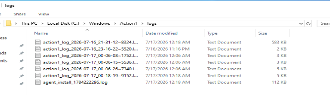 New uninstall log file