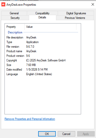 AnyDesk binary signed by AnyDesk Software GmbH