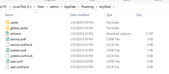 AppData Roaming AnyDesk folder structure