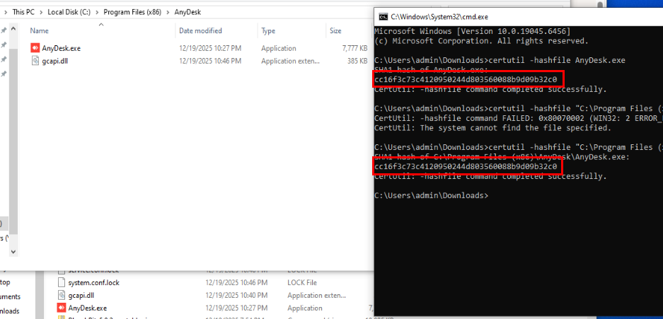 AnyDesk executable copied to Program Files x86