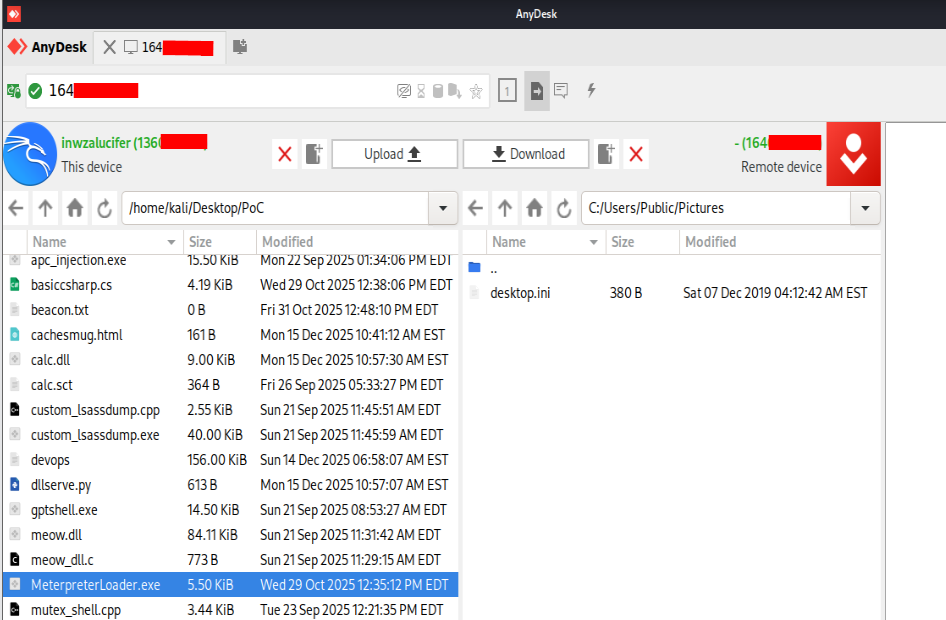 File transfer is enabled by default in AnyDesk