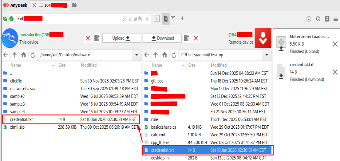 Download file from local to remote