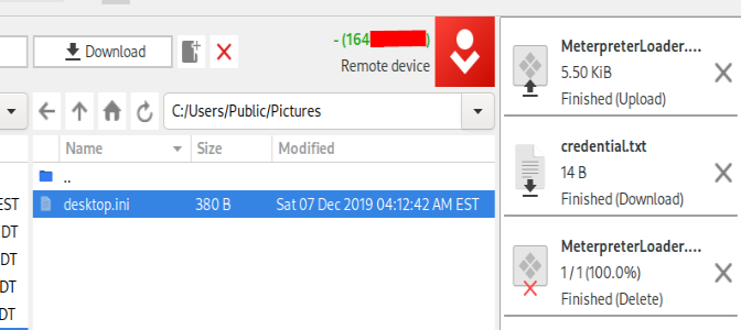Deleting a file via AnyDesk file manager
