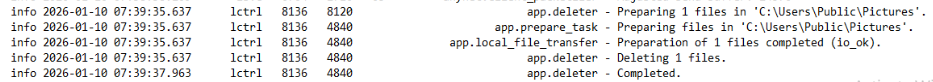 Deletion logged in ad.trace