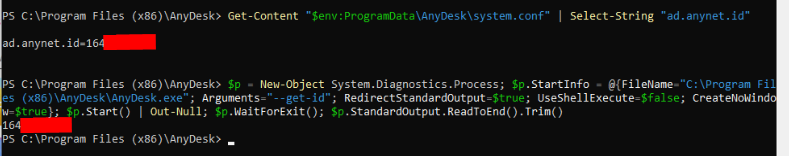PowerShell script to retrieve AnyDesk ID