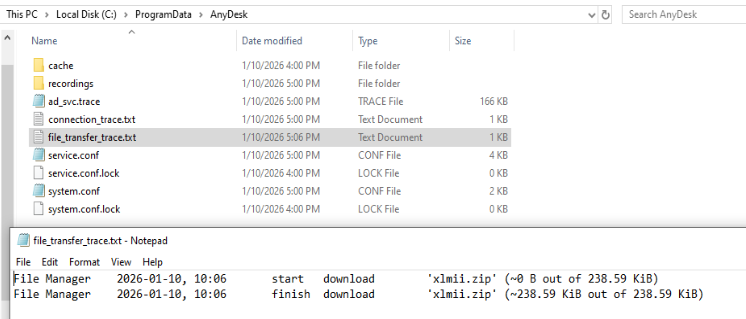 file_transfer_trace.txt for unattended access file transfers