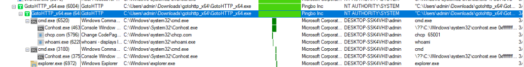 Process Monitor showing process tree