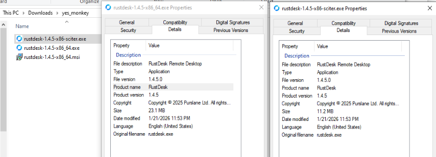 RustDesk x86-64, x86-32, and MSI installer binaries