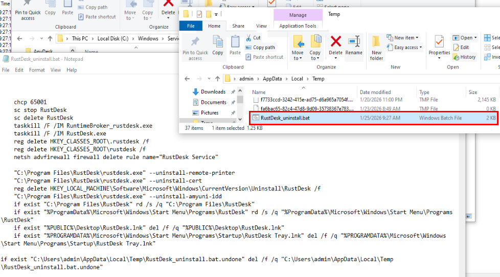 RustDesk_uninstall.bat created in TEMP