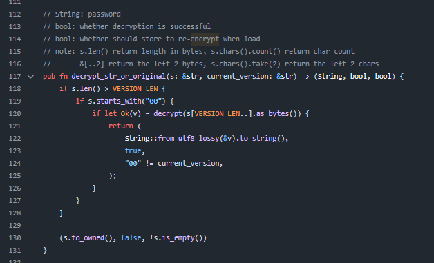 RustDesk.toml showing encrypted ID with 00 prefix