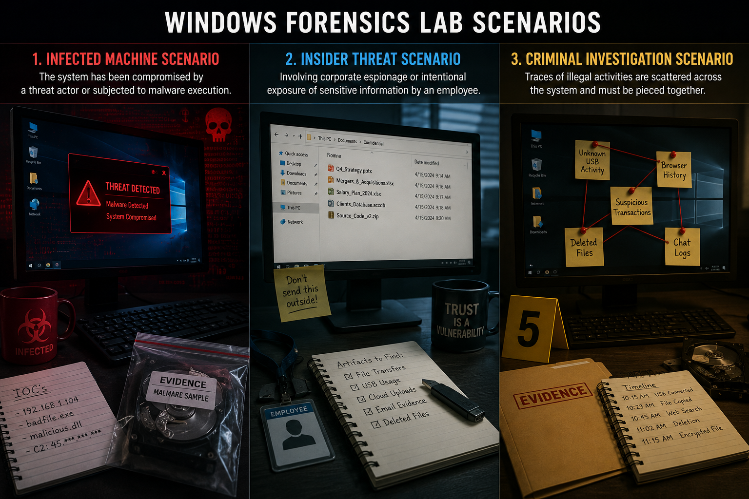 Flavors of Windows forensics scenarios