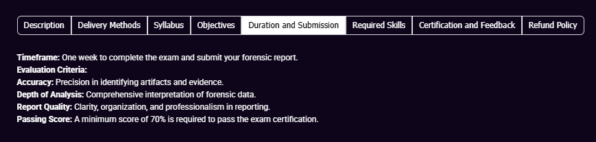 CCDFA exam assessment criteria