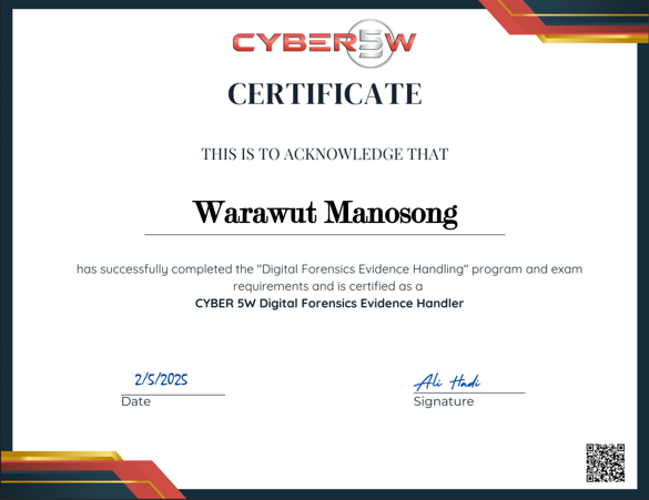 Cyber5W Certified Evidence Handler (CCEH)
