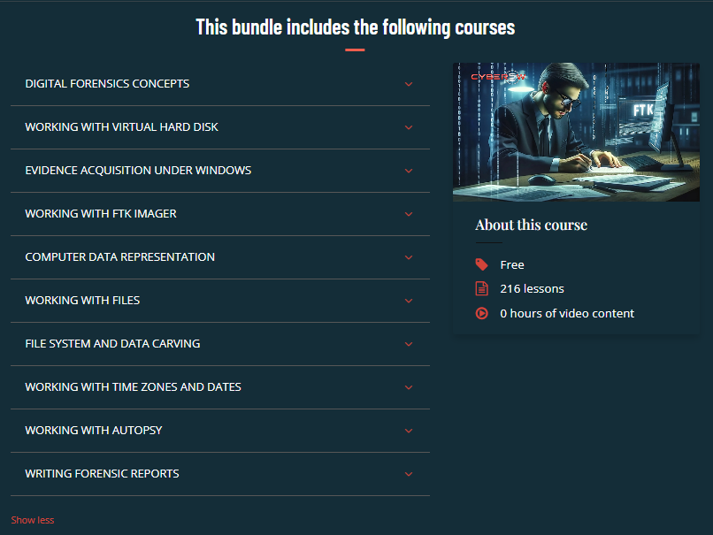 C5W-100 Introduction to Digital Forensics course bundle