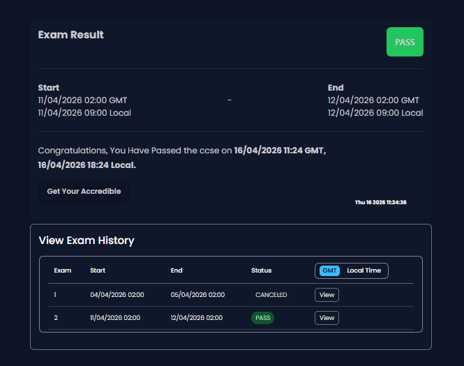 CCSP portal — Get Your Accredible button
