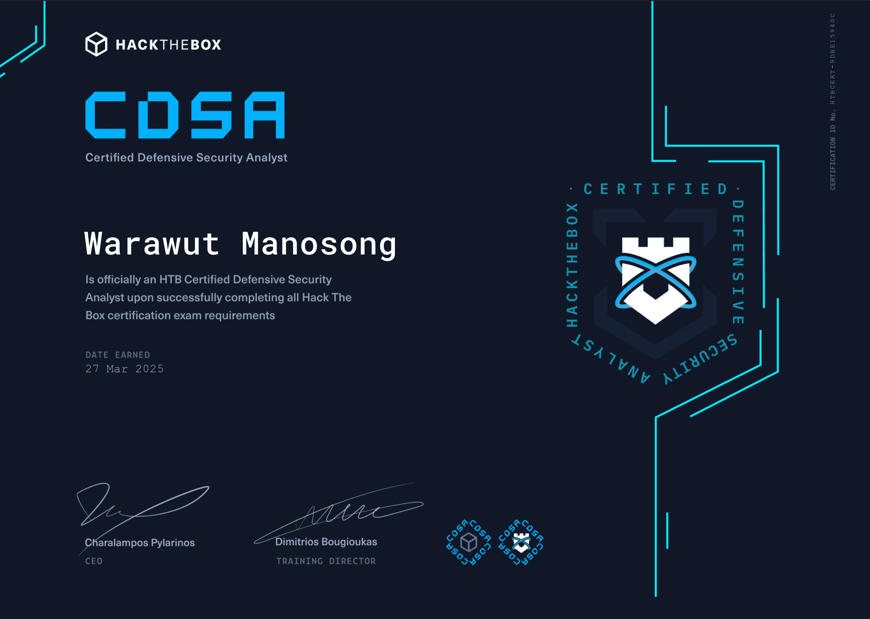 HackTheBox Certified Defensive Security Analyst (CDSA)