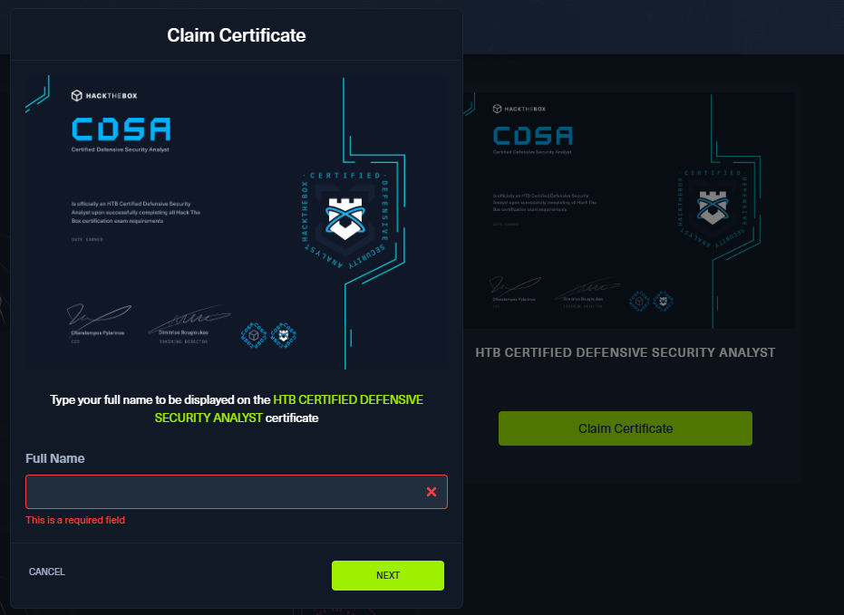 CDSA exam result email — Passed