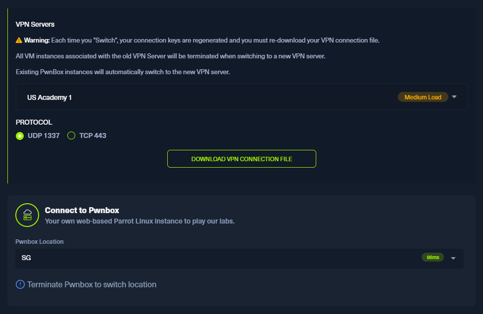 HTB Academy Student tier and PwnBox usage details