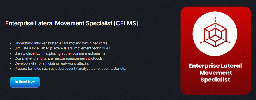 CELMS course overview — focus on enterprise lateral movement