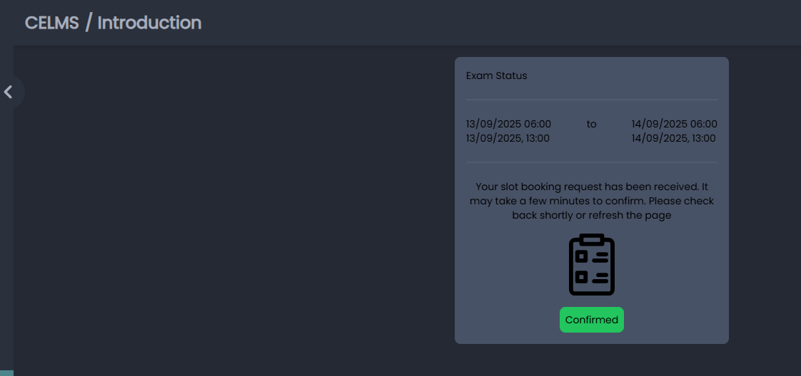 Booking confirmation email