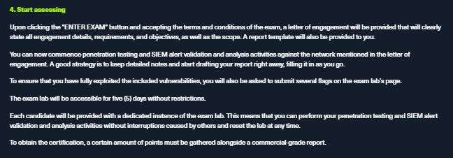 CJCA exam terms and conditions screen