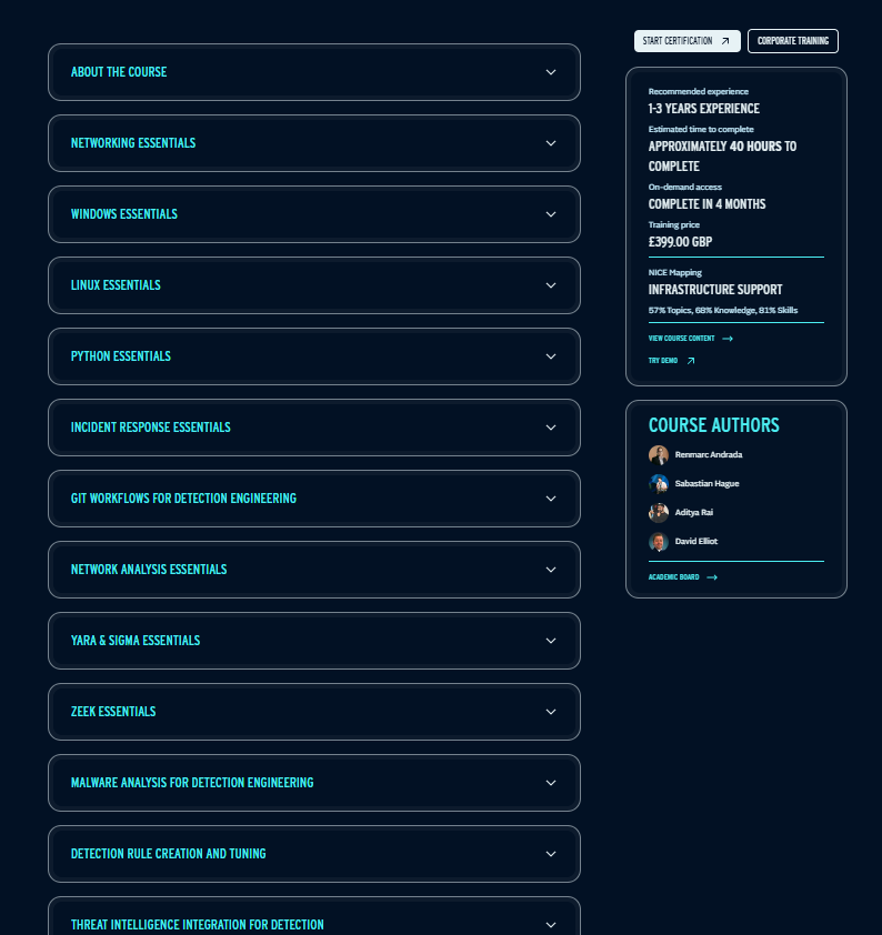 CJDE course modules overview on Centri