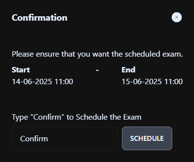 Confirmation dialog — type Confirm to proceed