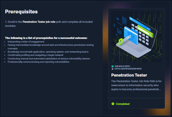 HTB Penetration Tester path overview