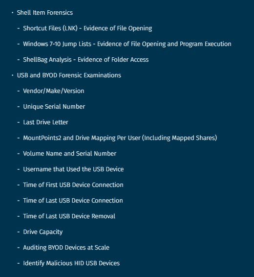 FOR500 course section breakdown