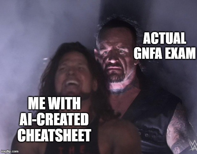 GNFA exam instructions screen