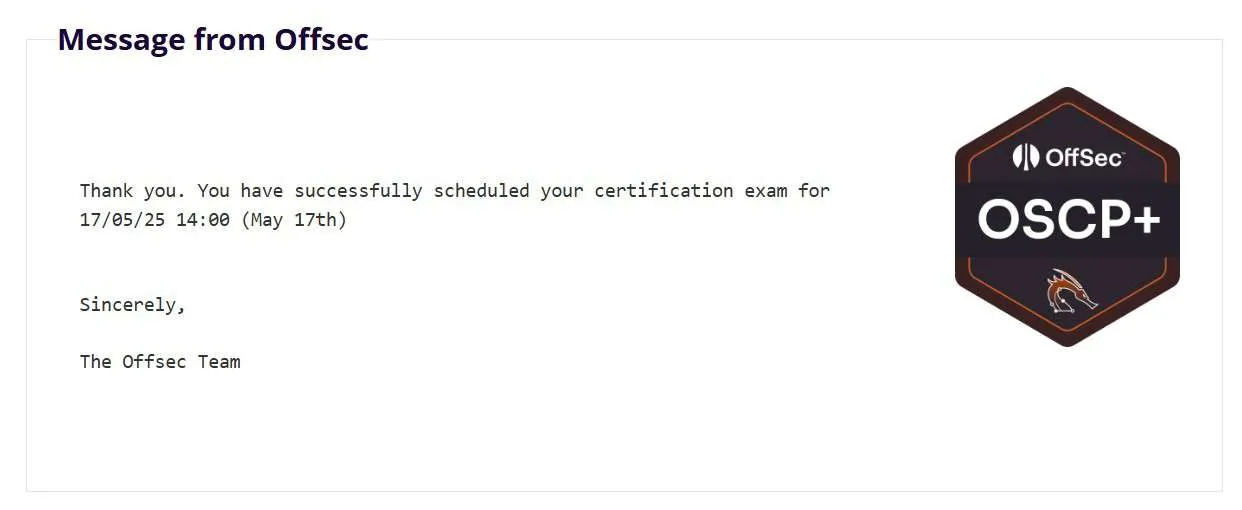 OSCP exam day — 17 May 2025