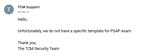 TCM Security support reply about report template