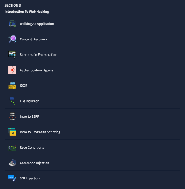Jr Penetration Tester path — Introduction to Web Hacking module