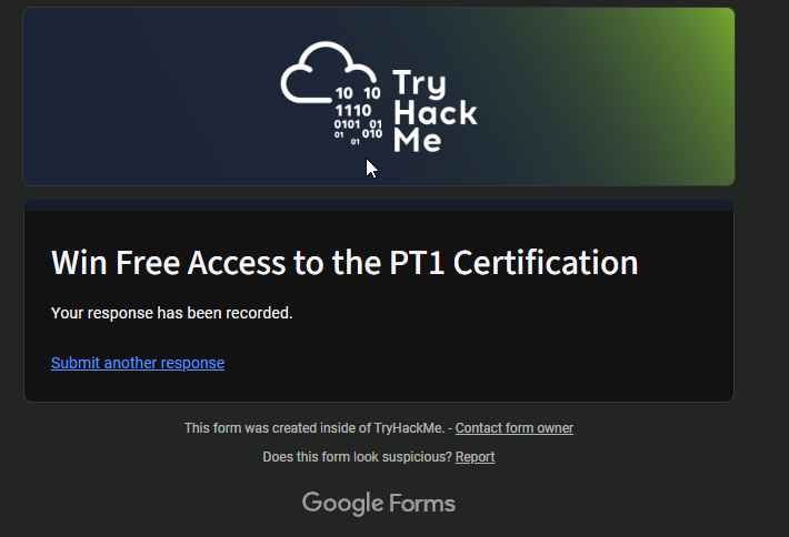 TryHackMe PT1 free voucher eligibility