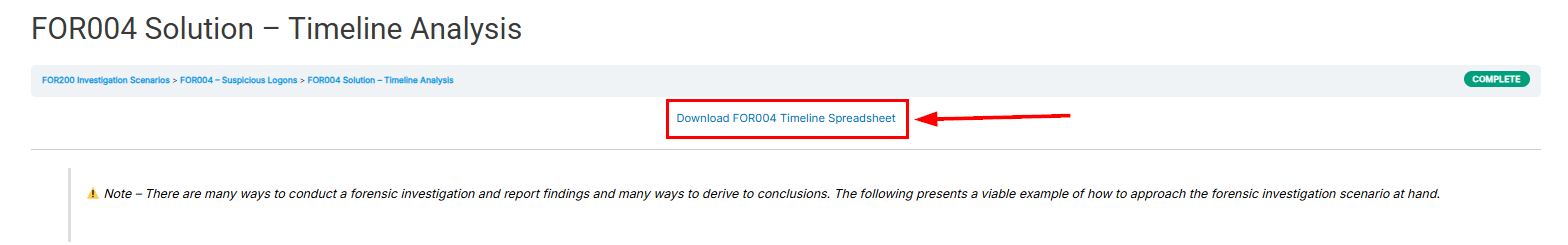 Timeline download resource in FOR200